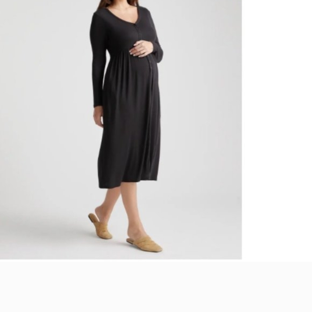 Quince Tencel Rib Maternity & Nursing Dress